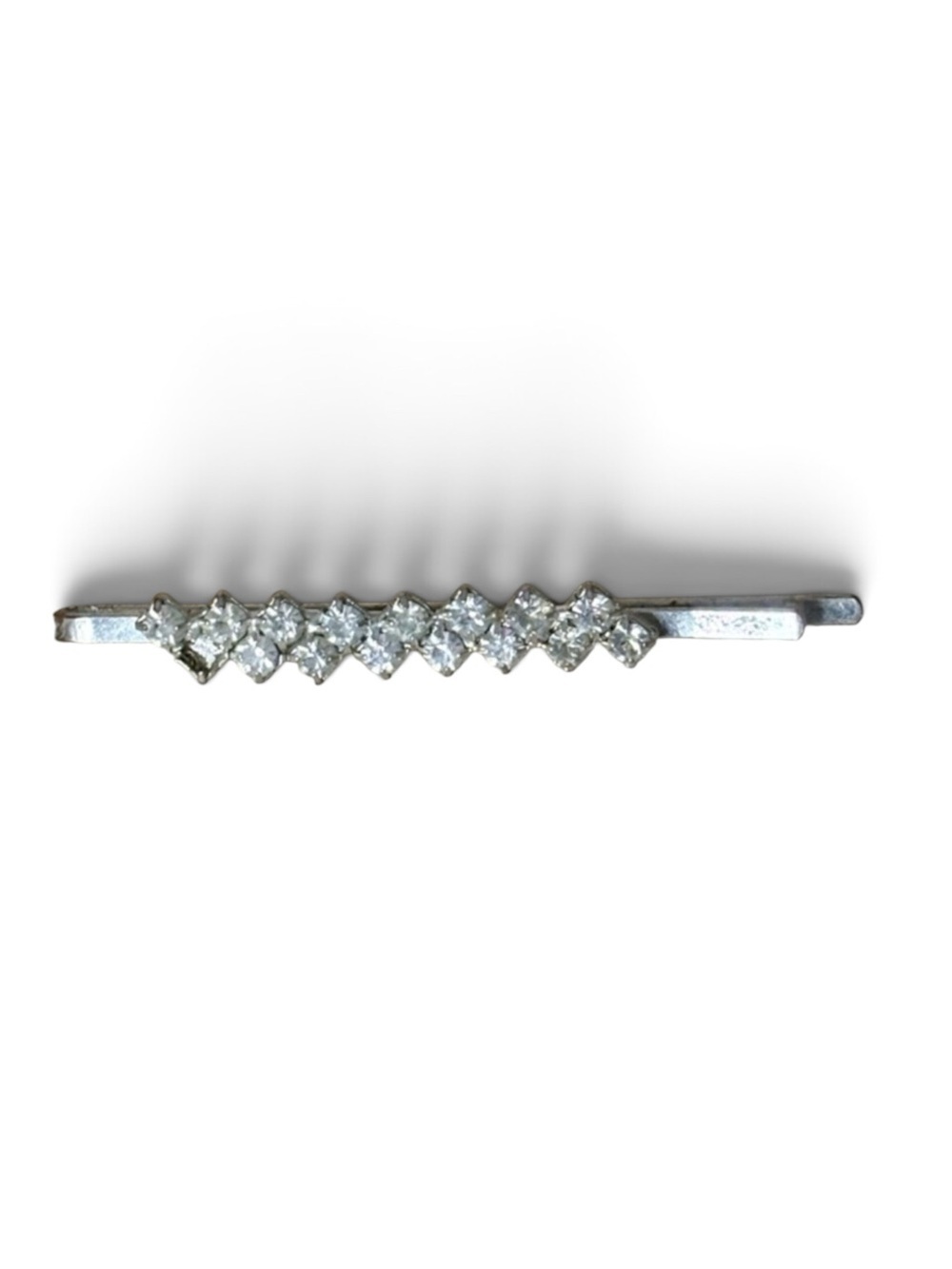 Silver Crystal Row Hair Barrette - Women's Hair Accessory